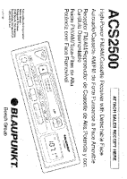 Blaupunkt ACS-2500 - Owners Manual 
